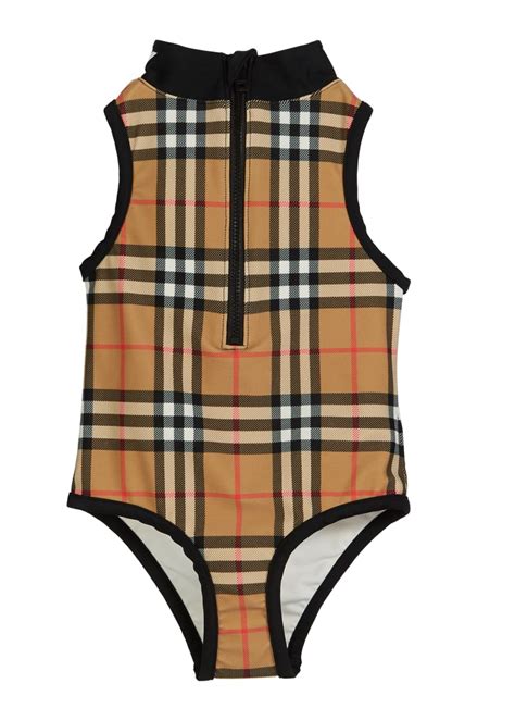 burberry siera check one-piece swimsuit